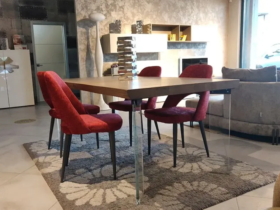 Sedia in tessuto con schienale medio Lilla scontata