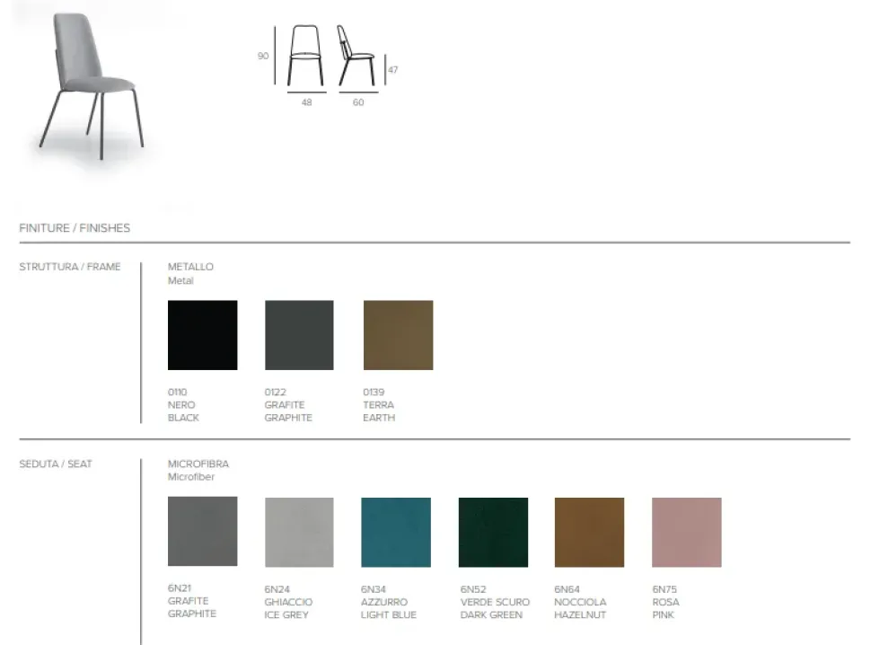 Sedia modello Easy con schienale alto di Target point