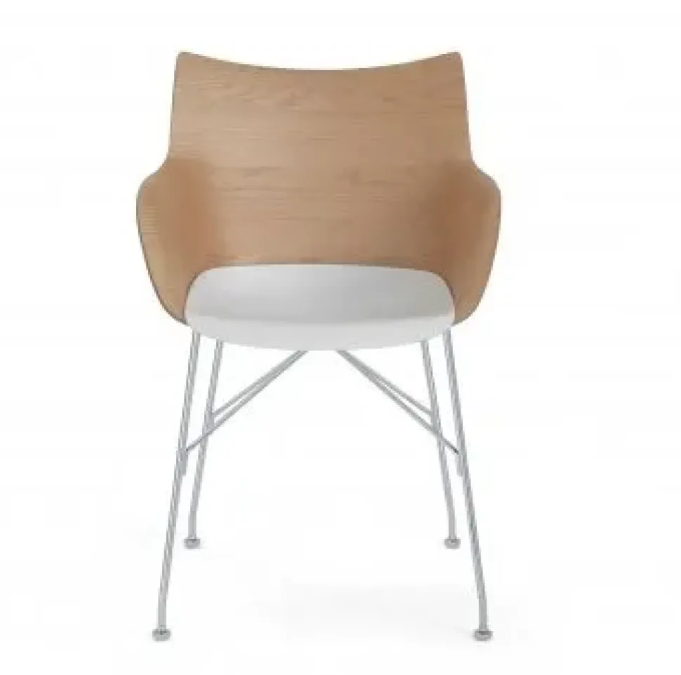Sedia modello Q/wood con braccioli di Kartell