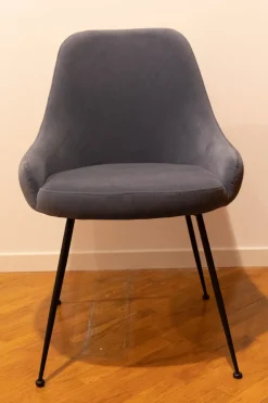 Sedia N. 4 sedie in velluto blu  Artigianale con un ribasso vantaggioso