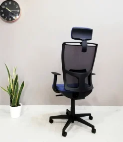 Sedia operativa in ecopelle Ciak rete con poggiatesta Las mobili con forte sconto