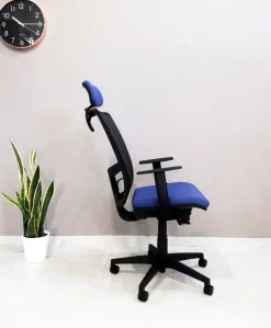 Sedia operativa in ecopelle Ciak rete con poggiatesta Las mobili con forte sconto