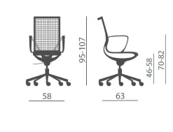 Sedia operativa modello Key line mesh in in plastica ad un prezzo speciale