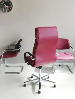 Sedia operativa modello Tris sedie: formen direzionale + 2 sedie visitatore sistema slitta Las mobili in OFFERTA OUTLET