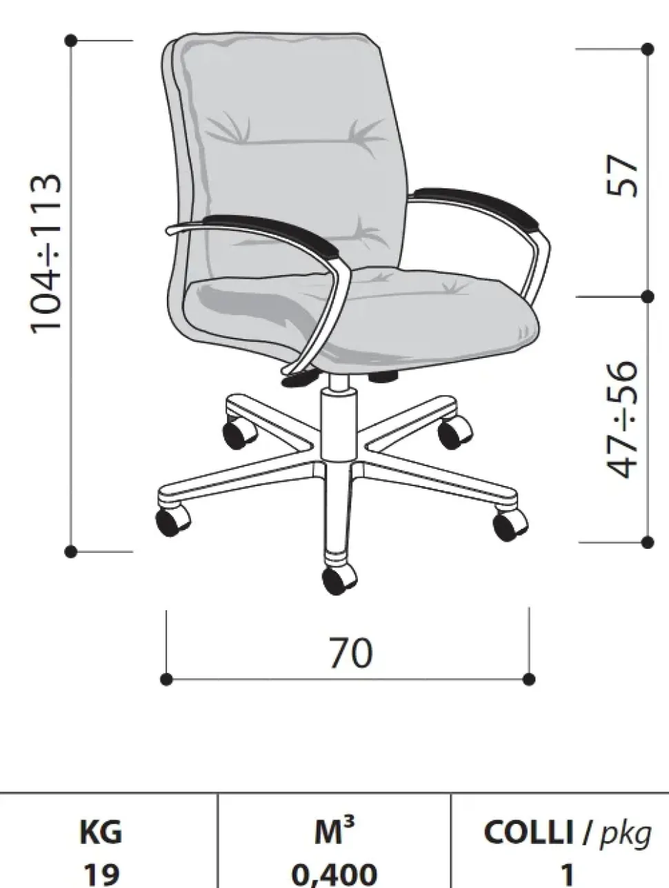 Sedia per ufficio Formen di Las mobili SCONTATA 30%