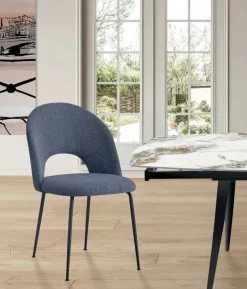 Sedia Sedia imbottita da soggiorno realizzata in tessuto scontata del 32%