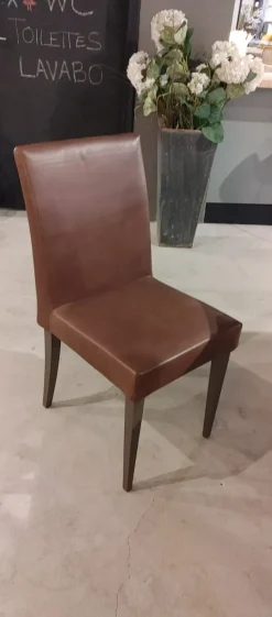 Sedia Sedia in pelle invecchiata sed Artigianale a prezzo ribassato