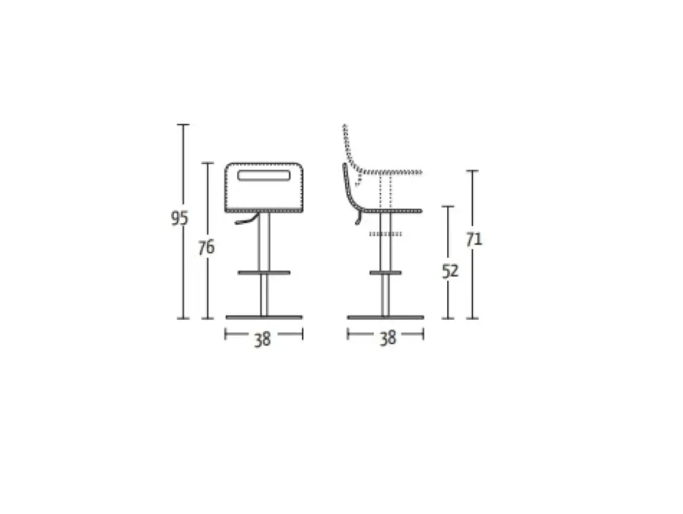 Sedia senza braccioli Drop Altacom a prezzo scontato