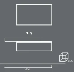 Segno 4 Cerasa: mobile bagno sospeso A PREZZI OUTLET