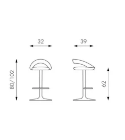 Sgabello con base centrale Kolbi Stones in offerta