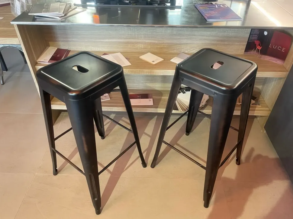 Sgabello Coppia di 2 sgabelli in metallo Rossanese con 4 gambe a prezzo conveniente