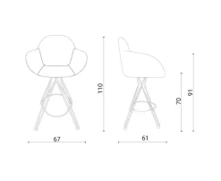Sgabello poltroncina Hugo Ozzio a prezzo scontato