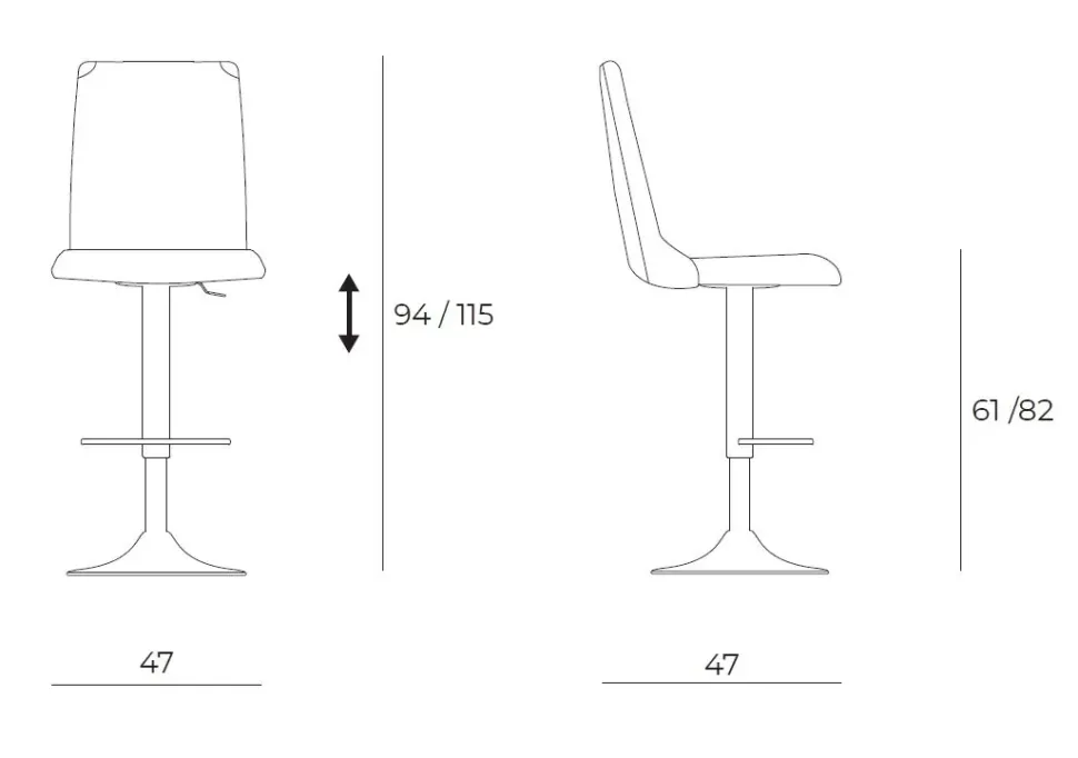 Sgabello regolabile in altezza Denver Easyline a prezzo ribassato