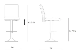 Sgabello regolabile in altezza Manila Easyline a prezzo scontato