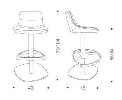 Sgabello regolabile in altezza Marlon Ozzio a prezzo ribassato