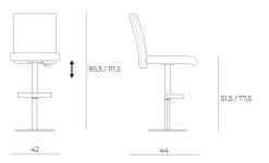 Sgabello regolabile in altezza Tokyo Easyline a prezzo ribassato