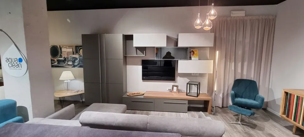 Soggiorno completo Abaco evolution di Gierre mobili in laminato materico a prezzo scontato