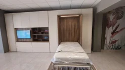 Soggiorno completo Alcova con letto di Tumidei in melamminico in Offerta Outlet