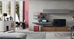 Soggiorno completo in stile design Maronese in legno Offerta Outlet