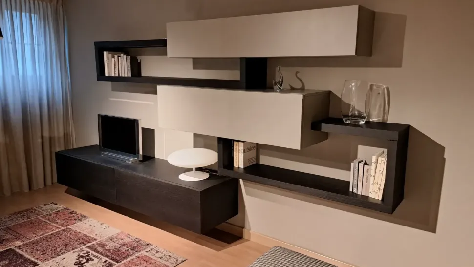 Soggiorno completo Lampo di Sangiacomo in legno in Offerta Outlet