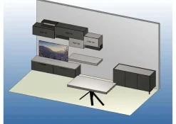 Soggiorno completo Luce di Colombini casa in laminato opaco in Offerta Outlet