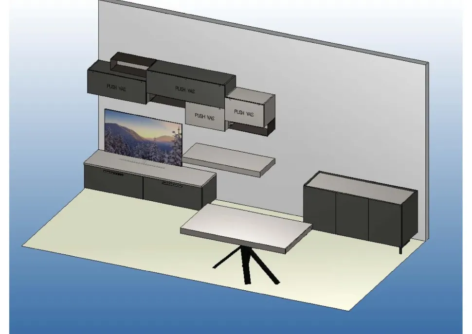 Soggiorno completo Luce di Colombini casa in laminato opaco in Offerta Outlet