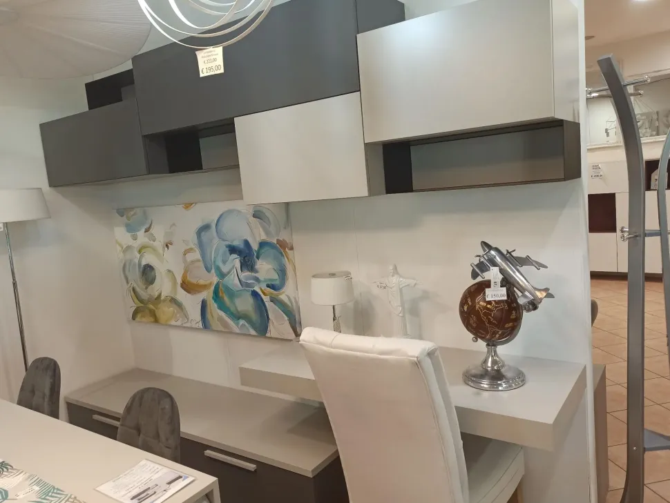 Soggiorno completo Luce di Colombini casa in laminato opaco in Offerta Outlet