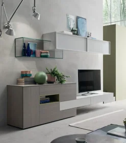 Soggiorno completo Maronese in laccato opaco in Offerta Outlet