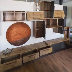 Soggiorno completo modello Composizione soggiorno bortoli  bambu miele e black  di Bortoli a prezzo scontato