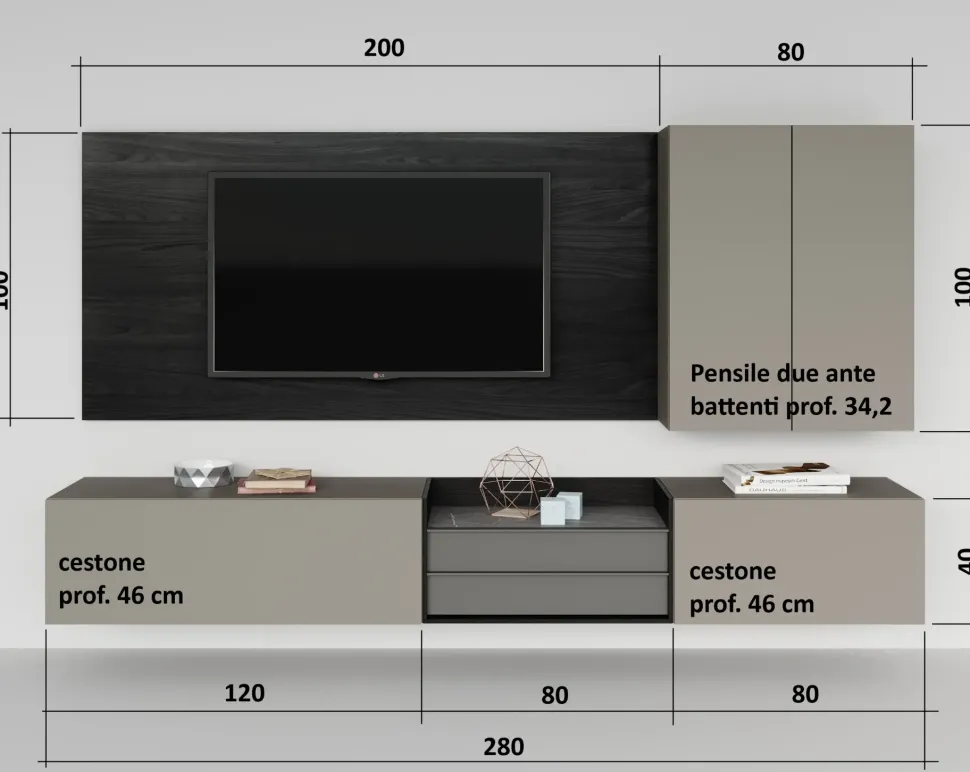 Soggiorno completo modello Skyline in stile design di Astor mobili a PREZZI OUTLET