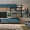 Soggiorno completo modello Soggiono  colombini golf  in colore rovere e  blu opale di Colombini casa a prezzo Outlet