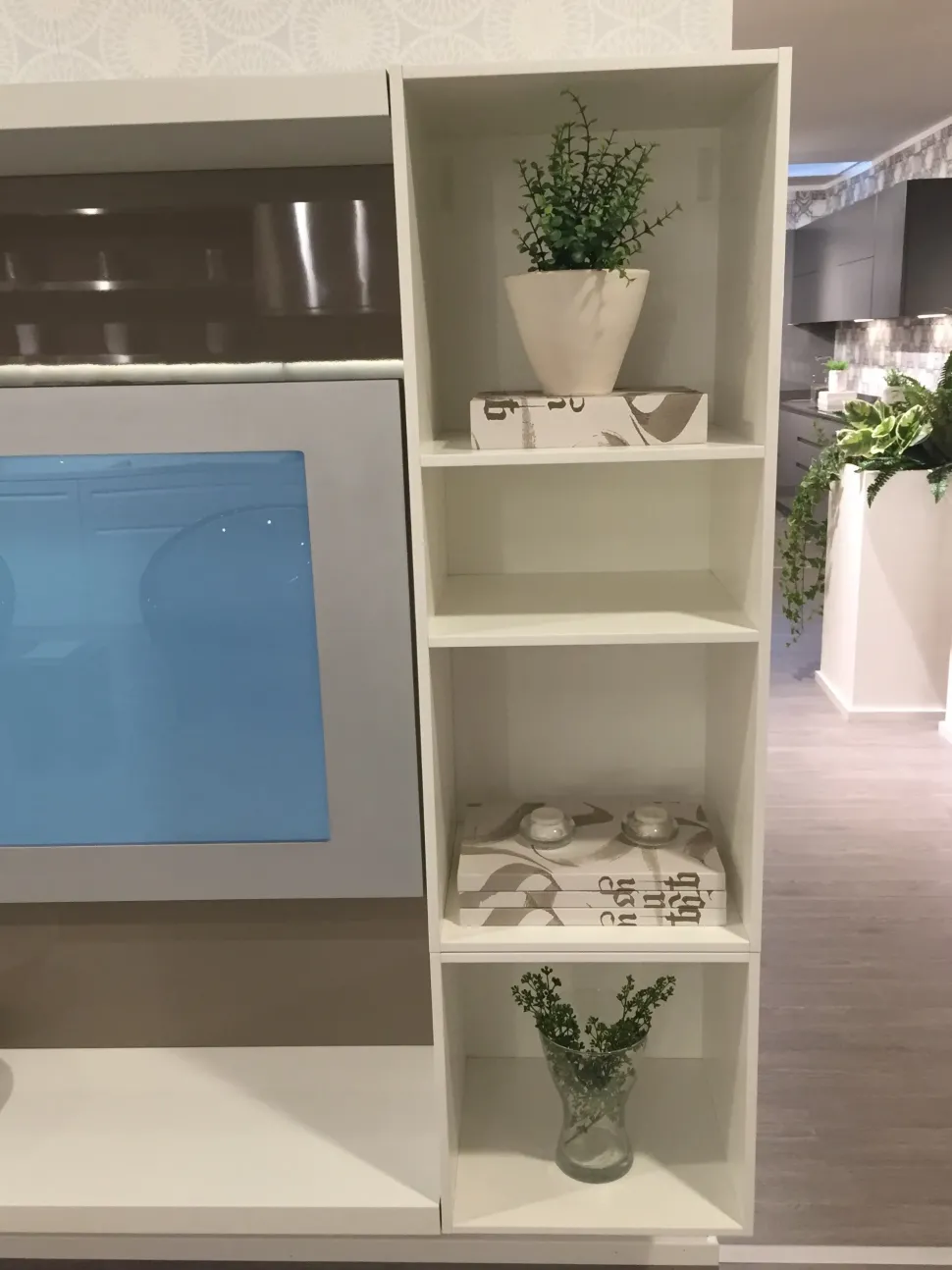 Soggiorno completo Motus living di Scavolini in laminato opaco in Offerta Outlet