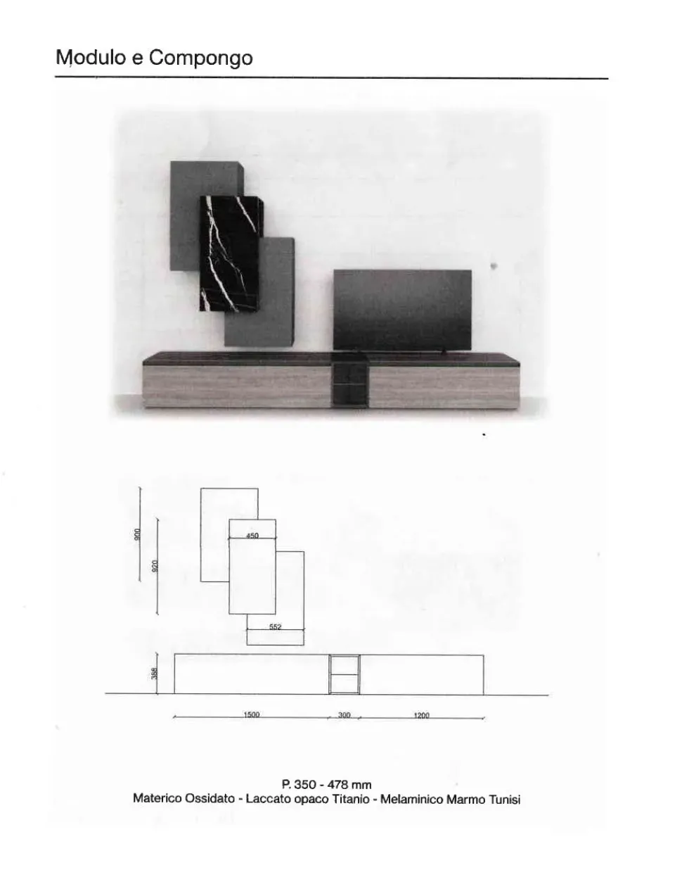 Soggiorno completo Orme day 16 di Orme in laminato materico a prezzo Outlet