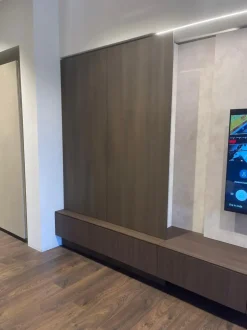 Soggiorno completo Parete modulnova mh6 di Modulnova in laminato materico a prezzo scontato