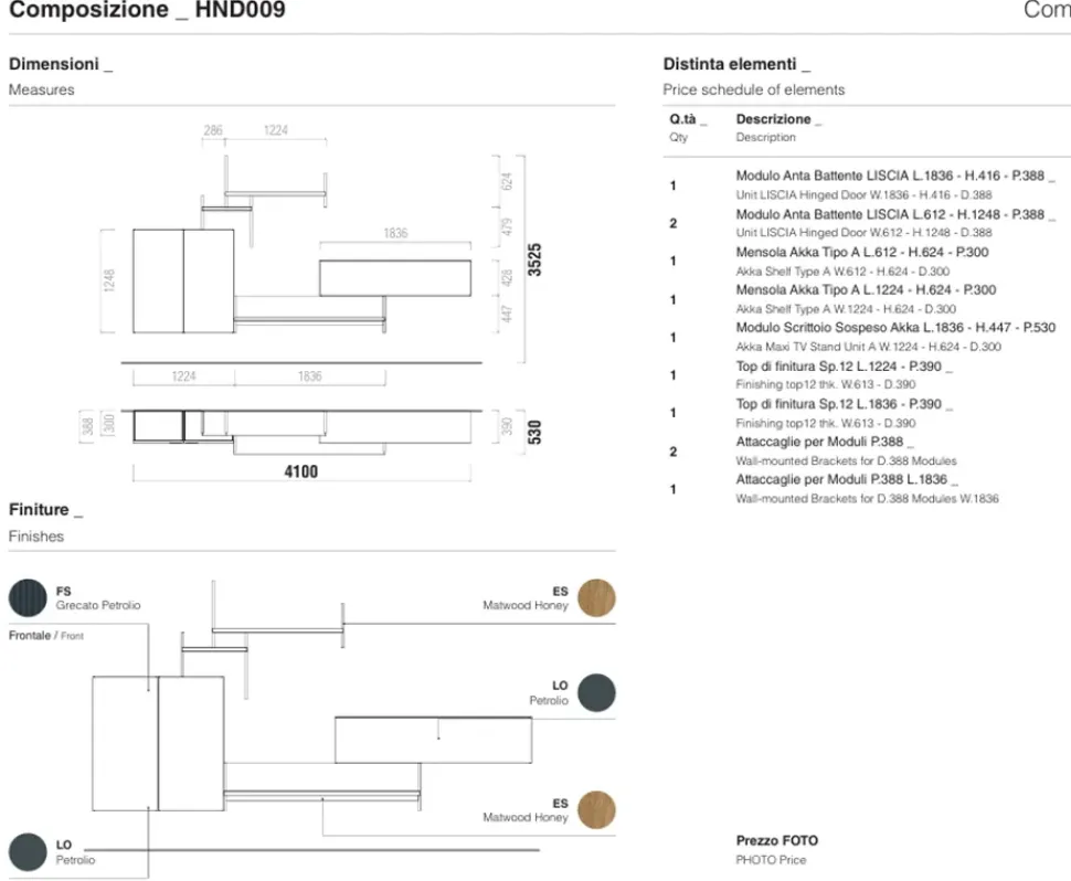 Soggiorno completo Rapallo di Santalucia in laccato opaco a prezzo Outlet