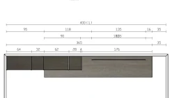 Soggiorno completo Sm017 di Imab in laccato opaco a prezzo Outlet