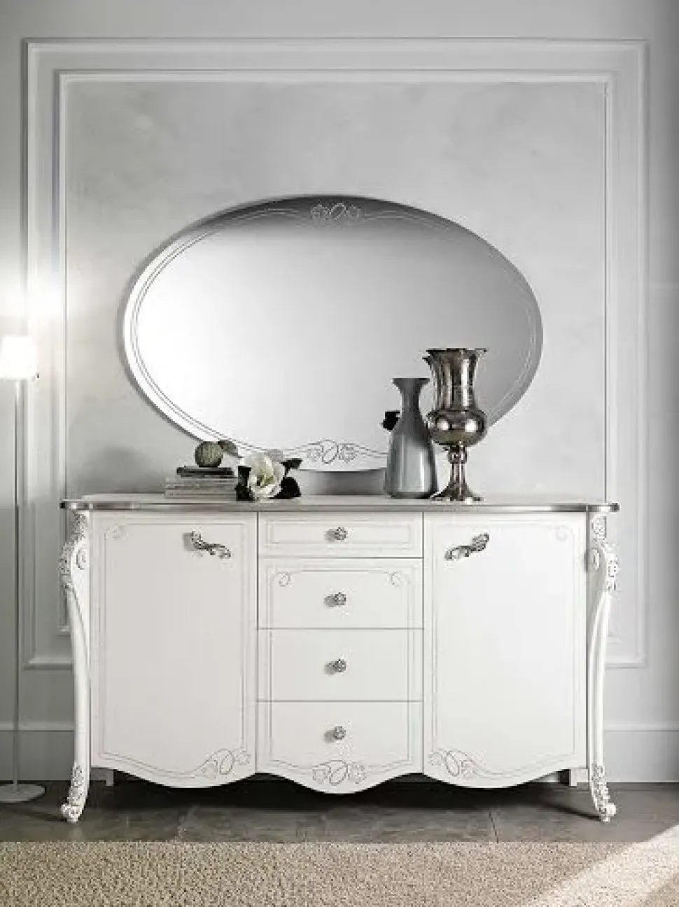 Soggiorno completo Viola composizione 04 di Mobilpiu in legno a prezzo Outlet