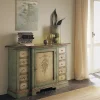 Soggiorno  Credenzina stile veneziano laccata con decori scontato del -30 %