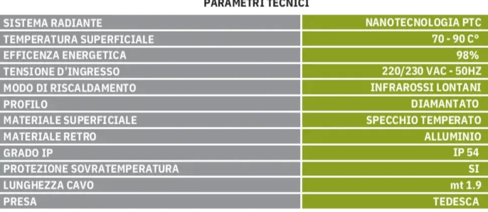 Specchiera Specchio riscaldante a raggi infrarossi di Md work a prezzi davvero convenienti