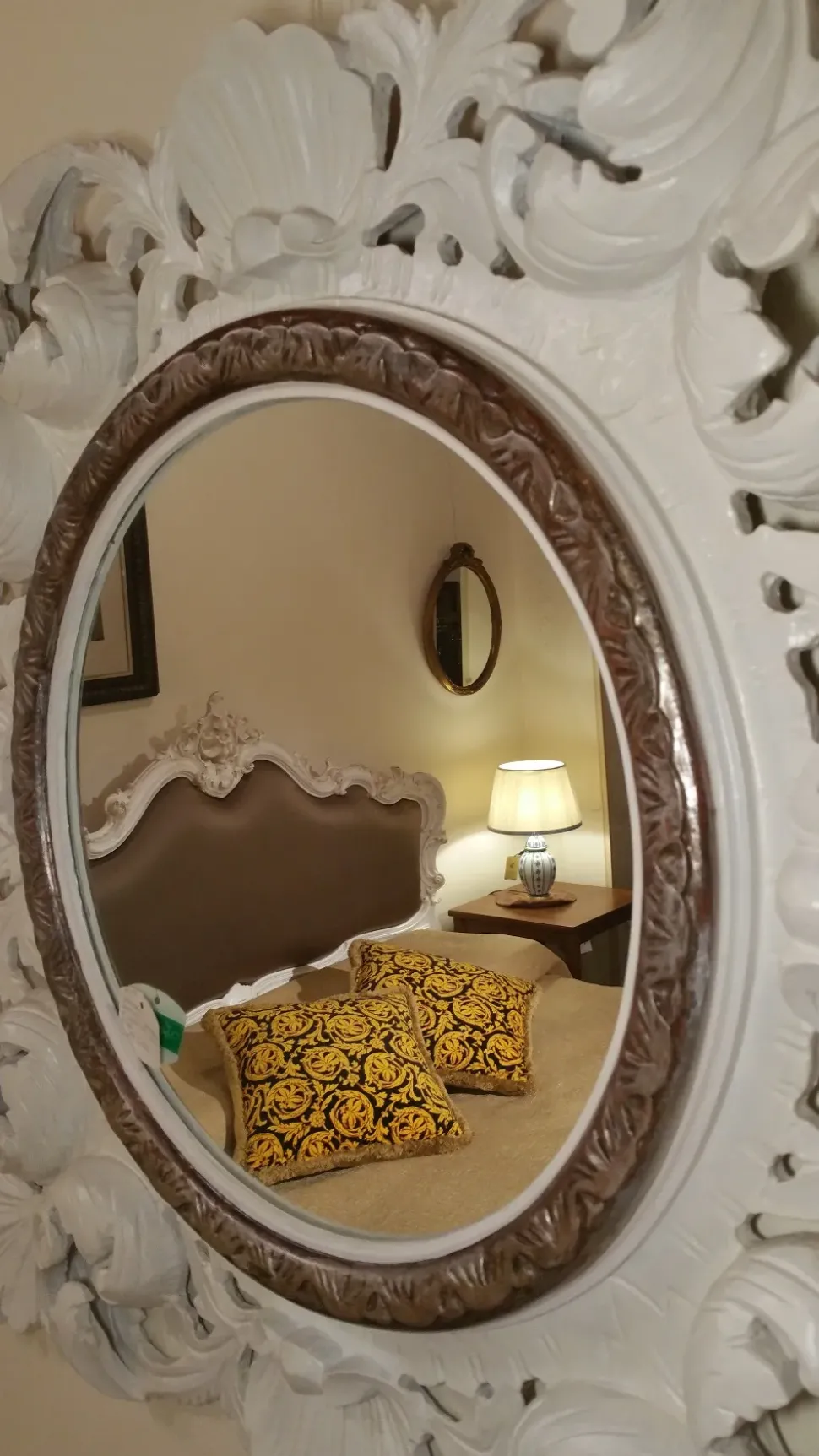 specchio Rococò laccato opaco bianco scontato del 51%