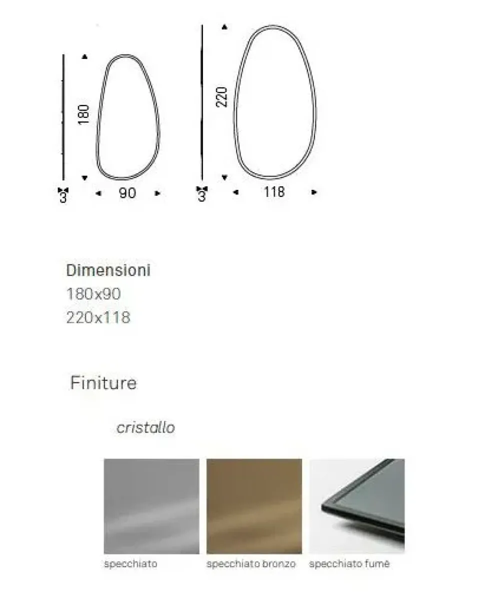 Specchio stile design modello Hawaii magnum in OFFERTA OUTLET