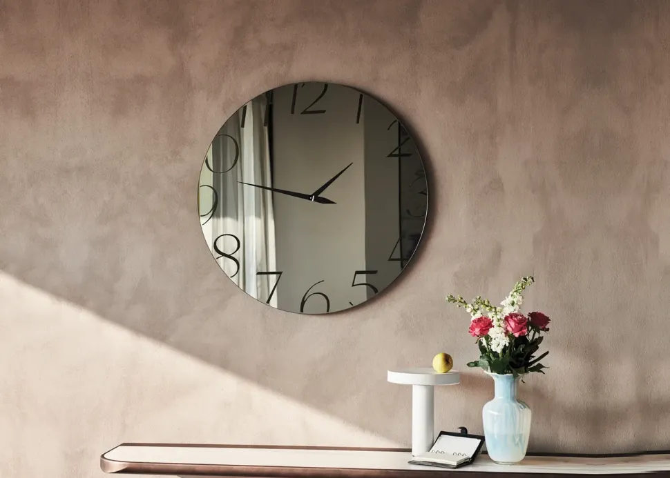Specchio stile moderna modello Moment con orologio in OFFERTA OUTLET