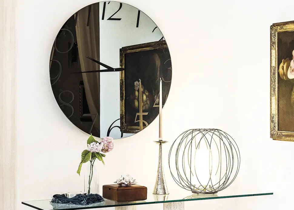 Specchio stile moderna modello Moment con orologio in OFFERTA OUTLET