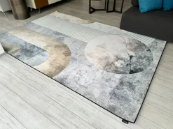 Tappeto modello Modello clock di inkiostro bianco Adriani e rossi con sconti imperdibili