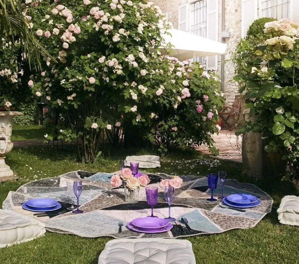 Tappeto Moderno modello Tappeto upcycling rotondo stile patchwork crash a prezzi convenienti