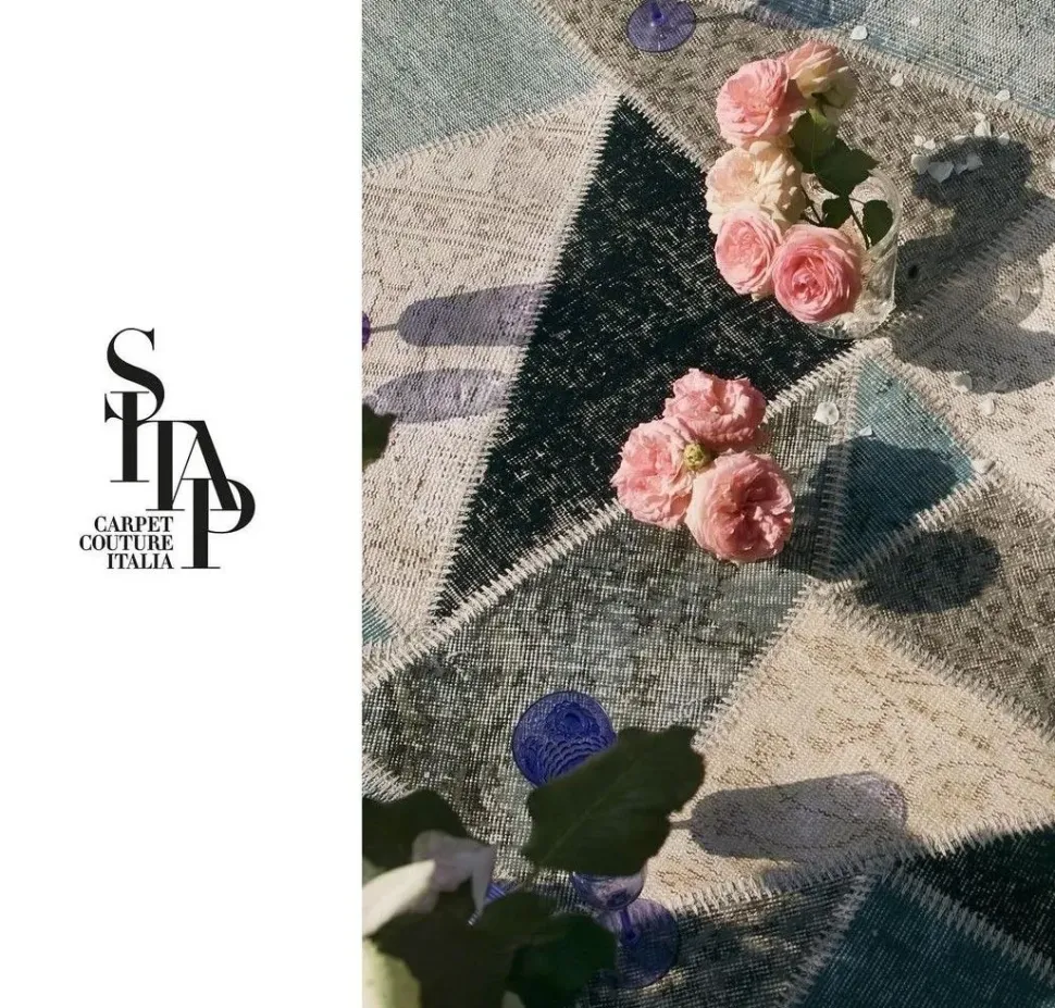 Tappeto Moderno modello Tappeto upcycling rotondo stile patchwork crash a prezzi convenienti