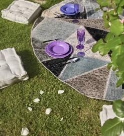 Tappeto Moderno modello Tappeto upcycling rotondo stile patchwork crash a prezzi convenienti