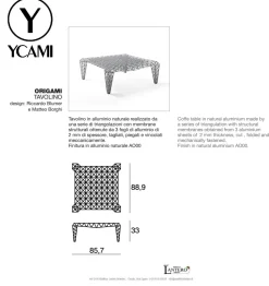 Tavolino design  coffe table origami di Ycami a prezzo ribassato