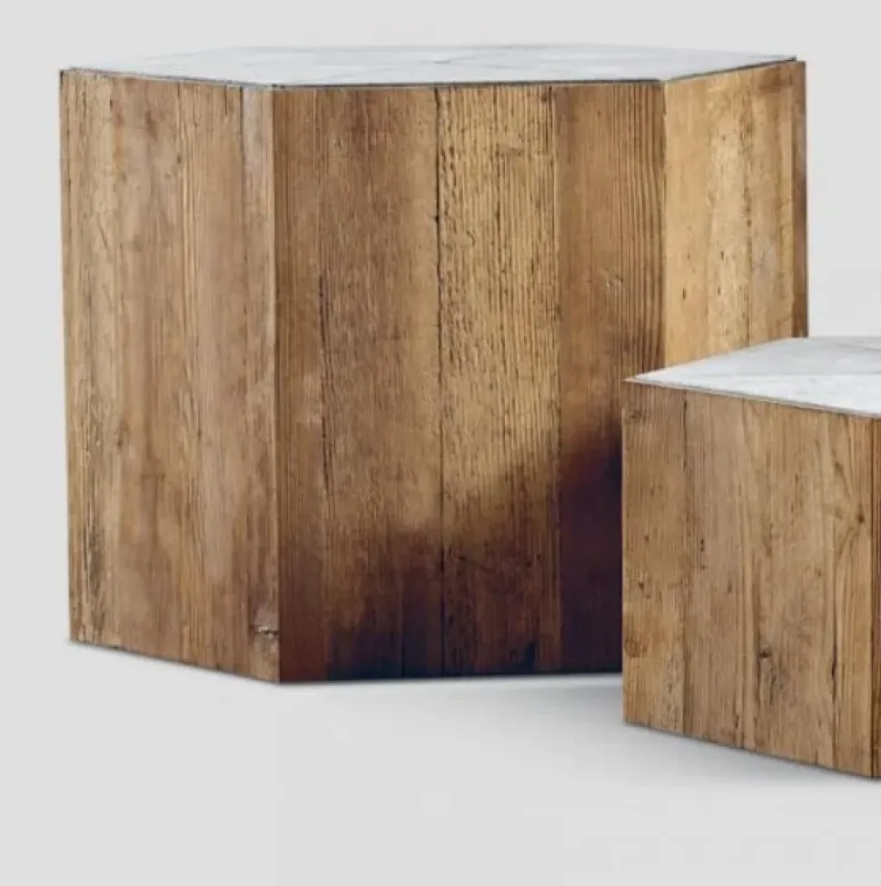 Tavolino in stile design modello Db004447 set di tre tavolini esagonali di Dialma brown a prezzi imbattibili