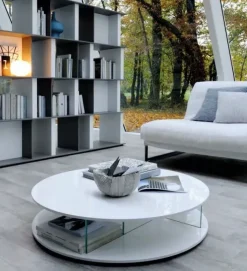 Tavolino Mobilgam Rotondo in OFFERTA OUTLET. Design moderno ed elegante.